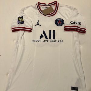 Lionel Messi away white soccer jersey